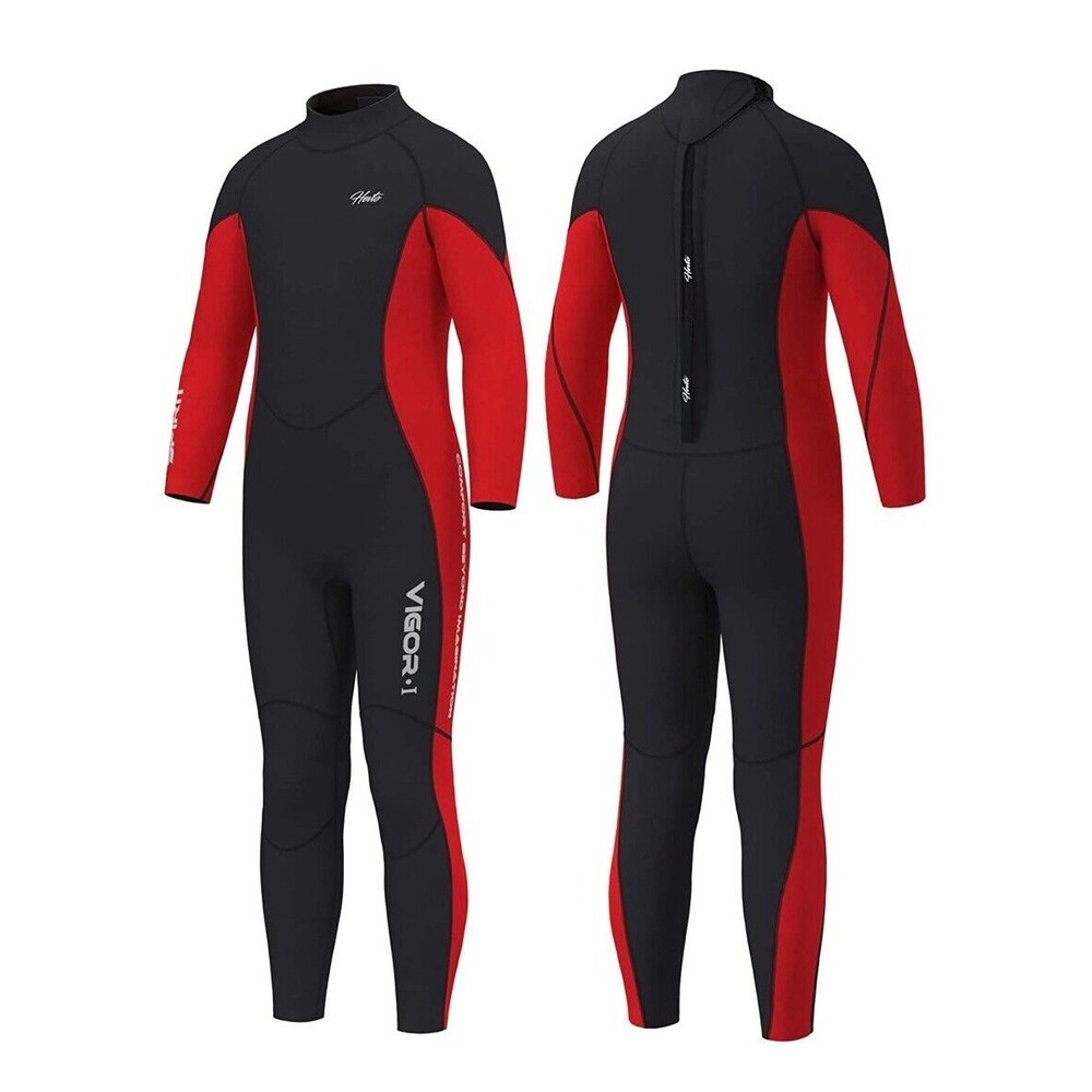 Youth Hevto 3mm Neoprene‎ Longsleeve Wetsuit, Red/Black, NWOT